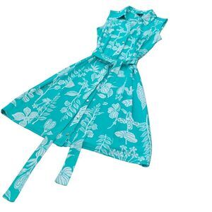 TALBOTS Teal Sleeveless Knee-Length Shirt Dress Womens MP Wrinkle Resistant Pack